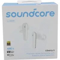 Anker Soundcore Liberty 5 - True wireless-hörlurar med mikrofon - inuti örat - Bluetooth - aktiv brusradering - vit