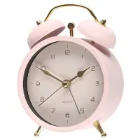 24hShop Analog väckarklocka / klassisk alarmklocka i metall / väckarklocka med tyst sweep movement