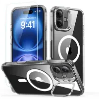 ESR Classic Hybrid Kickstand Halolock MagSafe Fodral Set + härdat glas för iPhone 16 PLUS - Klar