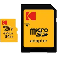 Kodak MicroSDXC 64 GB – UHS-I U3 Class 10 med SD-adapter