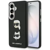 Karl Lagerfeld Saffiano metallfodral med dubbla huvuden för Samsung Galaxy S26 - Svart