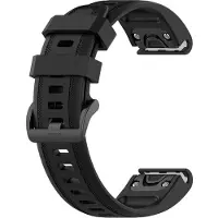 24hShop Armband i silikon till Garmin Fenix 6S - 20mm - Svart
