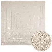vidaXL Matta ZIZUR gräddvit 240x240 cm jutelook inomhus och utomhus