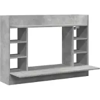 vidaXL Väggmonterat skrivbord betonggrå 105x48x75 cm konstruerat trä