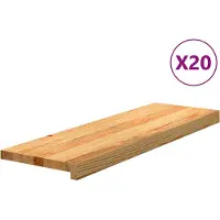 vidaXL Trappstegsmattor 20 pcs ljusbrun 80x30x2 cm massiv ek
