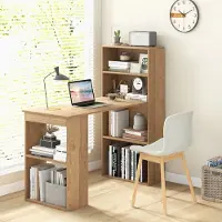 24hShop Datorskrivbord med bokhylla / skrivbord / arbetsbord / kontorsbord med hylla