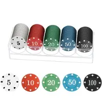 24.Se Pokerchips 5 olika valörer 100-pack