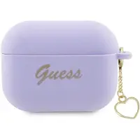 GUESS GUAP2LSCHSU AirPods Pro 2 skydd lila/lila Silikon Charm Hjärta Kollektion