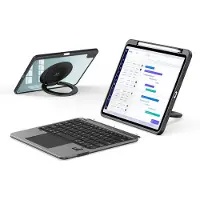 24hShop Avtagbart tangentbordsfodral till iPad Air 11 2024 / 2025 / Air 4 / 5 – Svart