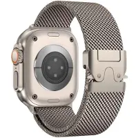 24.Se Milanese Armband till Apple Watch 42/44/45/46/49 mm - Titanium