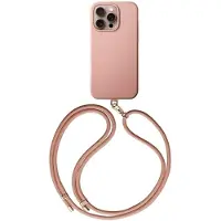 24hShop Uniq Coehl Creme Bakskal med bärrem till iPhone 16 Pro - Rosa