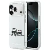 Karl Lagerfeld IML Karl & Choupette Peekaboo Logo MagSafe-fodral för iPhone 17 Pro Max - Vit