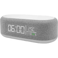 24hShop United Väckarklocka med trådlös laddning och Bluetooth-högtalare