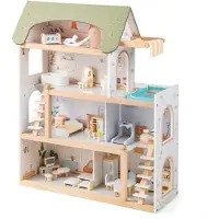 24hShop Dockhus för barn 3+ med möbler och tillbehör – 33 delar