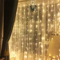 24.Se Ljusslinga gardin LED 3x3m - Varmvit