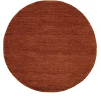 Rugvista x Mjuk Rugvista Premium Handloom ullmatta ø 150 cm roströd