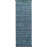 Rugvista x Mjuk Rugvista Premium Handloom Fringes ullmatta 80 x 200 cm blå