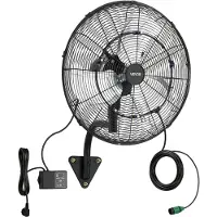 Vevor Väggmonterad fläkt, 505 mm väggmonterad hängande fläkt med oscillerande och dimmig effekt, fjärrkontroll, IP44-klassad, 3 hastigheter, 18 timmars timer, temperaturkontroll, kraftfull för industr