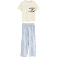 Next Pyjamas ecru / himmelsblå / brun / burgunder