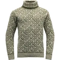 Devold Unisex Svalbard Sweater High Neck Olive/Offwhite