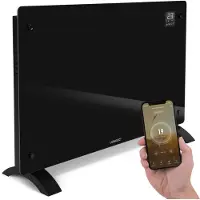 Vonroc Lyxiga konvektorelement med glaspanel – 2000W – Svart | Wifi