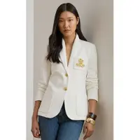 Ralph Lauren för kvinnor. 201797305001 Blazer i vit jacquard med tvinnad tråd (XS), Casual, Bomull, Klassisk, Lång ärm