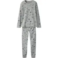 Name It Kids Pyjamas marinblå / pastellgul / gråmelerad / orangeröd