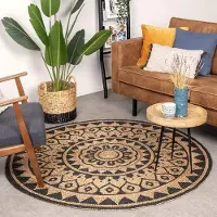 FRAAI Rund jutematta | Henna Ayda natur hos Volero | Ø 120 cm | Jute | Symmetrisk | Rund | Plattvävd