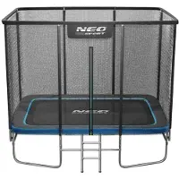 Neo-Sport Rektangulär studsmatta 10x7ft / 305x213 cm med ytnät och stegar
