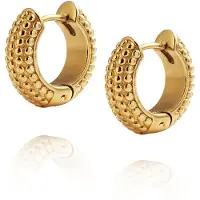 Mockberg Beaded hoops Gold Medium - Stjärnurmakarna