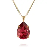 Caroline Svedbom Mini Drop Necklace Gold Mulberry Red - Stjärnurmakarna