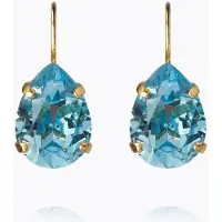 Caroline Svedbom Mini Drop Clasp Earrings Gold Aquamarine - Stjärnurmakarna