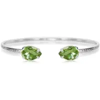 Caroline Svedbom Petite Drop Bracelet Rhodium Peridot - Stjärnurmakarna