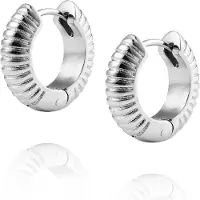 Mockberg Ribbed Hoops Silver Medium - Stjärnurmakarna