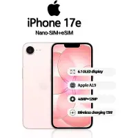 Apple iPhone 17e smartphone stöder Nano-SIM+eSIM, ny och oaktiverad 256GB rosa