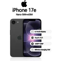 Apple iPhone 17e smartphone stöder Nano-SIM+eSIM, ny och oaktiverad 256GB svart