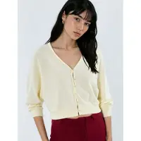 Busem V-ringad Ribbad Tcrop Cardigan