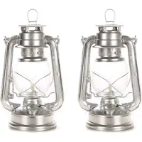 ISTOVO 2X Vintage Iron Glass Hurricane Kerosene Oil Lantern Hanging Light/Lamp for Loft,Garden Yard Patio Lawn Wedding Party