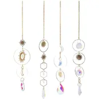 Typecat Crystal Sun Catcher Star Moon Pendant Sovrumsfönsterdekoration Kristallhänge