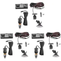 Semoic 3X 3-Kameralins Bil DVR 3-Kanals Dash Cam HD 1080P Fram och Bak Inuti Dashcam Video Recorder Night Vision