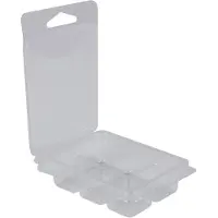 Melitt 100 Förpackningar Wax Melt Clamshells Formar Fyrkantiga, 6 Håligheter Genomskinlig Plastkubbricka för Ljustillverkning och Tvål