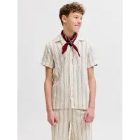 Jack & Jones Junior Skjorta 'JORCoba' oliv / vit / off-white