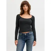 JJXX Långärmade T-shirts JXSTAR LS U NECK TOP kvinnor - Svart - EU M
