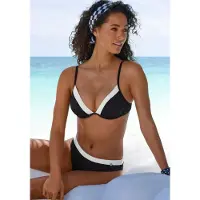 LASCANA Bikiniunderdel svart / vit