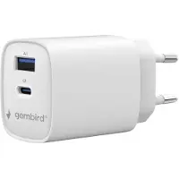 Gembird - Strömadapter - 30 watt - 3.4 A - PD, QC 3.0 - 2 utdatakontakter (USB, USB-C)