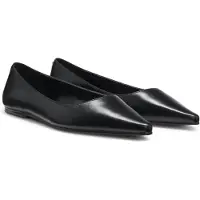 HUGO Leather ballerina pumps with pointed toe