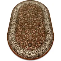 Rugsx Matta ROYAL ADR oval design 1745 brun 100x180 cm
