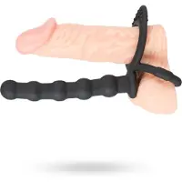 Black Velvets - penisring och analdildo - silikon svart