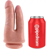 King Cock - dubbel dildo för dubbelpenetration - realistisk - naturfärg