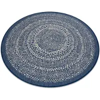 Rugsx Matta runda FLAT 48834591 SISAL Prickar blå cirkel 120 cm